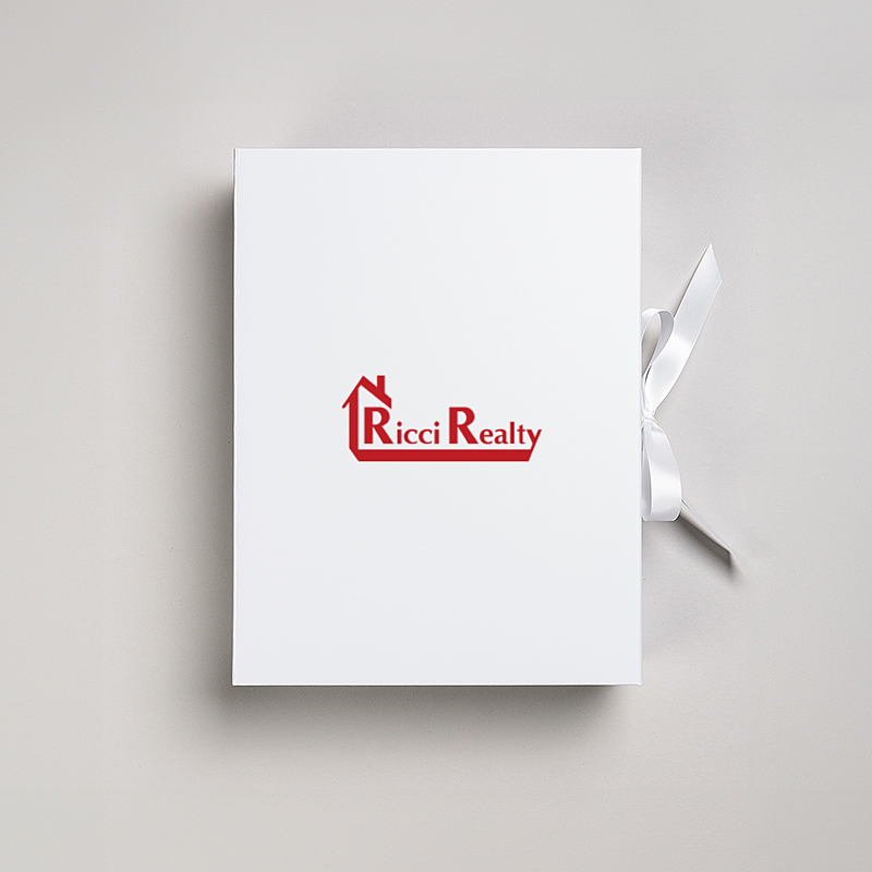 Picture of Magnetic Presentation Box with Ribbon - White