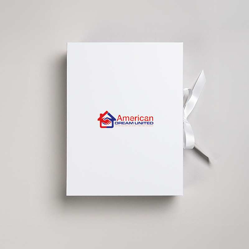 Picture of Magnetic Presentation Box with Ribbon - White